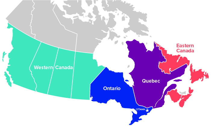 Map of Canada Choose your region below to find where to buy Magic Lite products in your area