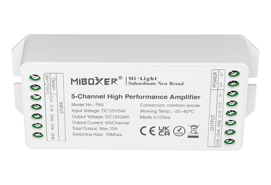 5-Channel Amplifier | LED Amplifier | PWM Controller Compatibility 5-Channel High-Performance LED Amplifier