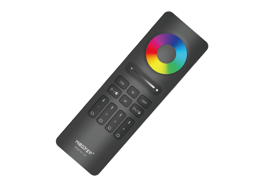 Manage RGB+CCT lighting with the 4-Zone Remote 4-Zone RGB+CCT Remote